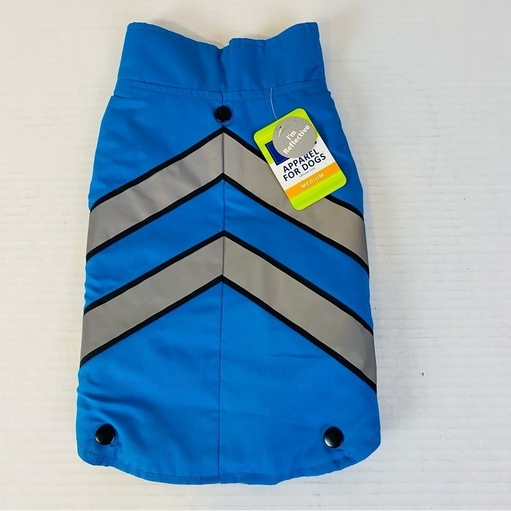 Top Paw Blue 2 In 1 Fleece Sweater And Reflective Rain Coat Size M